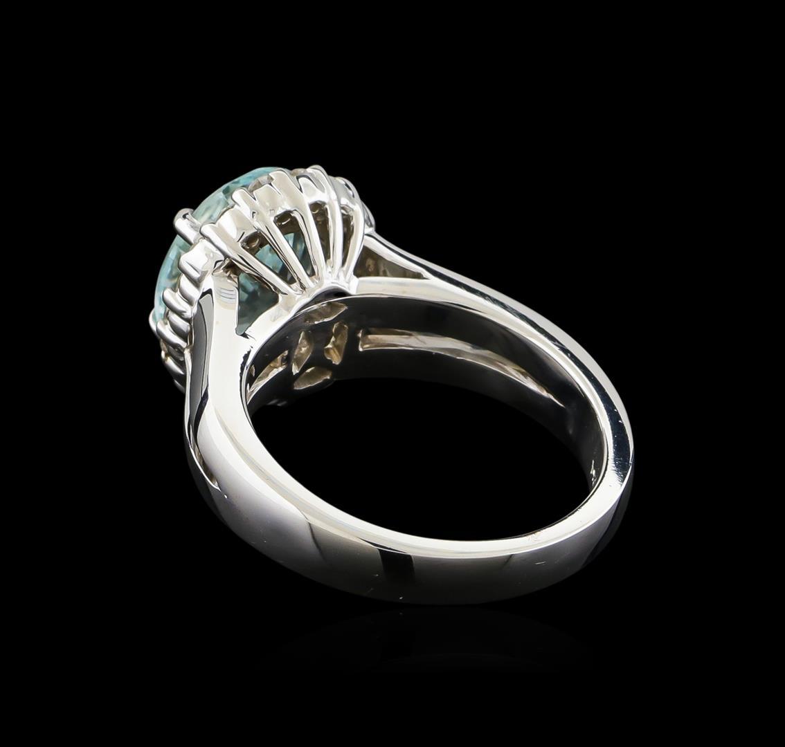 2.8 ctw Aquamarine and Diamond Ring - 14KT White Gold