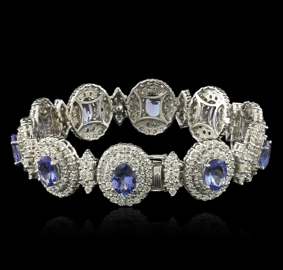 14KT White Gold 11.11 ctw Tanzanite and Diamond Bracelet