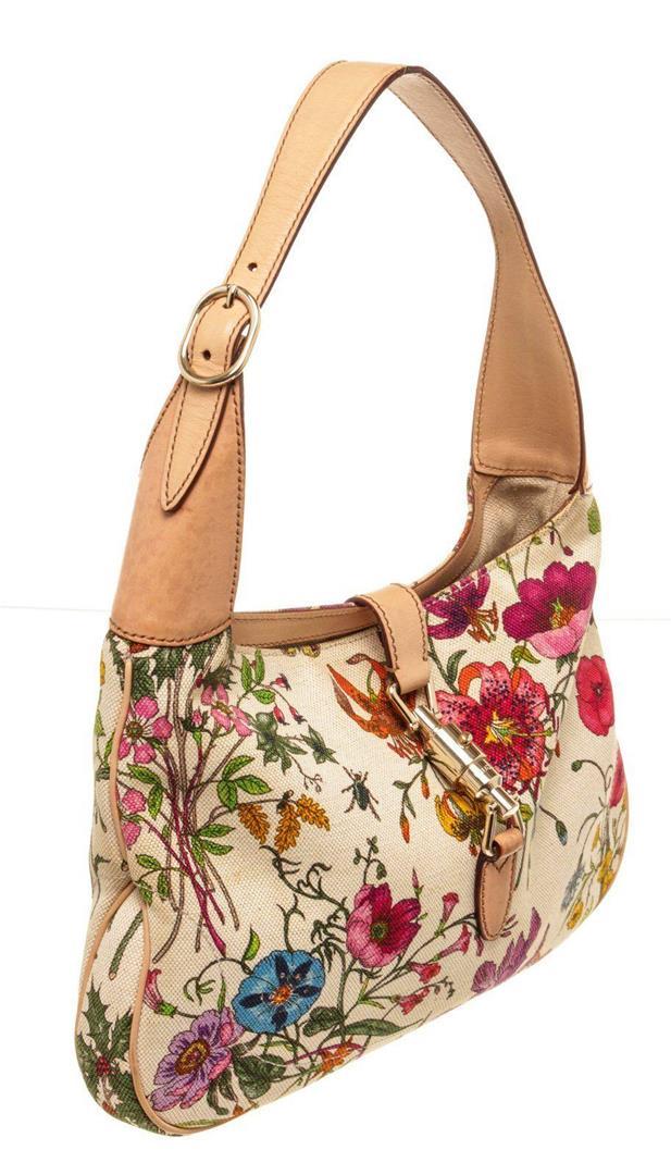 Gucci Multicolor Leather Floral Tote Bag