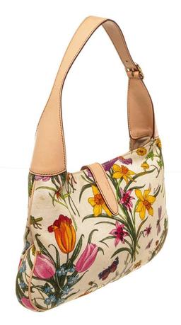 Gucci Multicolor Leather Floral Tote Bag