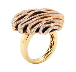1.65 ctw Diamond and Onyx Ring - 18KT Rose Gold