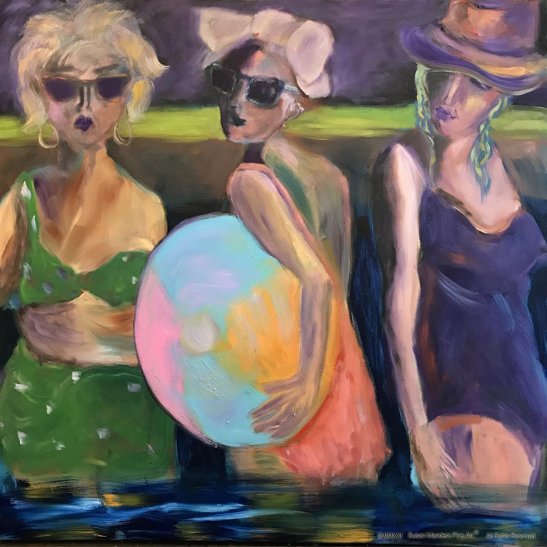 Susan Manders ORIGINAL "Pool Play"