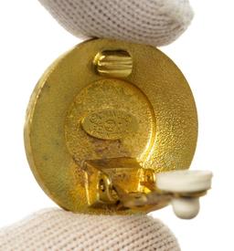 Chanel Yellow Round CC Earring