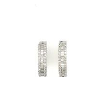 1.87 ctw Diamond Hoop Earrings - 14KT White Gold