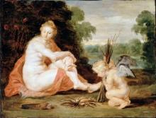 Sir Peter Paul Rubens - Venus and Cupid Warming Themselves