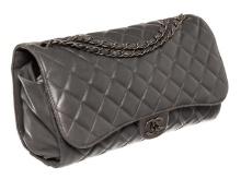 Chanel Lambskin Quilted 2 Way Chain Drawstring Tote Bag