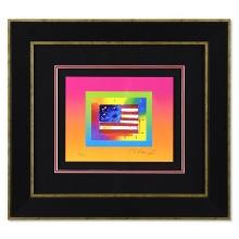 Flag with Heart on Blends by Peter Max