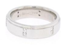 Scott Kay Men's Platinum .24 ctw Channel Diamond Solid Wide Wedding Band Ring Sz
