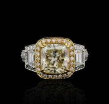6.06 ctw Diamond Ring - 18KT White and Yellow Gold
