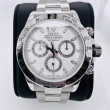 Rolex Daytona Stainless Steel White Dial Wristwatch