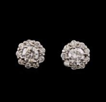 1.76 ctw Diamond Earrings - 14KT White Gold