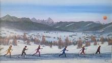 Cross Country Skiing by Fanch Ledan Original