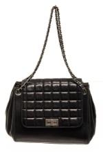 Chanel Black Leather Chocolate Bar Shoulder Bag
