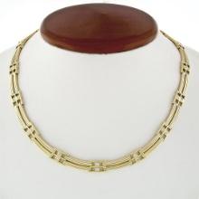Vintage Chimento 18K Tri Color Gold 1.05 ctw Diamond 15" Collar Choker Necklace