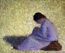 Seurat - Peasant Woman Seated in the Grass