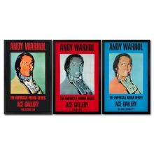 American Indian Series 3 Piece Set (Black, Red & Blue) by Andy Warhol (1928-1987