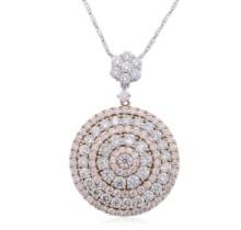 14KT Two-Tone Gold 4.80 ctw Diamond Pendant With Chain