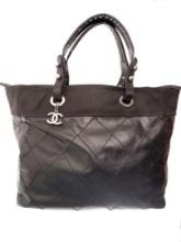 Chanel Biarritz Tote Black Leather