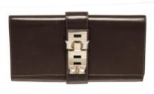 Hermes Medor 29cm clutch brown leather
