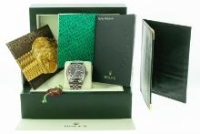 Rolex Mens Stainless Steel Black Roman 36MM Datejust Wristwatch With Box