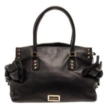 Valentino Black Leather Bow Convertible Handbag