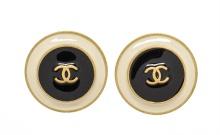 Chanel Yellow Round CC Earring