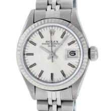 Rolex Ladies Stainless Steel Silver Index 26MM Oyster Perpetual Wristwatch