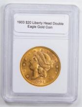 1903 $20 Liberty Head Double Eagle Gold Coin