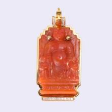 Pendant With Antique Chinese Qing Dynasty Glass Panel of Confucius