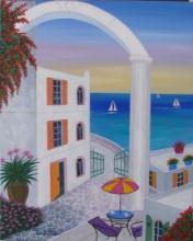 Terrace on the Aegean by Fanch Ledan Original