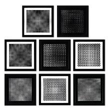 Trois Dimensions Optique de la serie Cinetiques (Set of 8) by Vasarely (1908-199