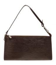 Louis Vuitton Dark Brown Epi Leather Pochette Accessories NM Bag