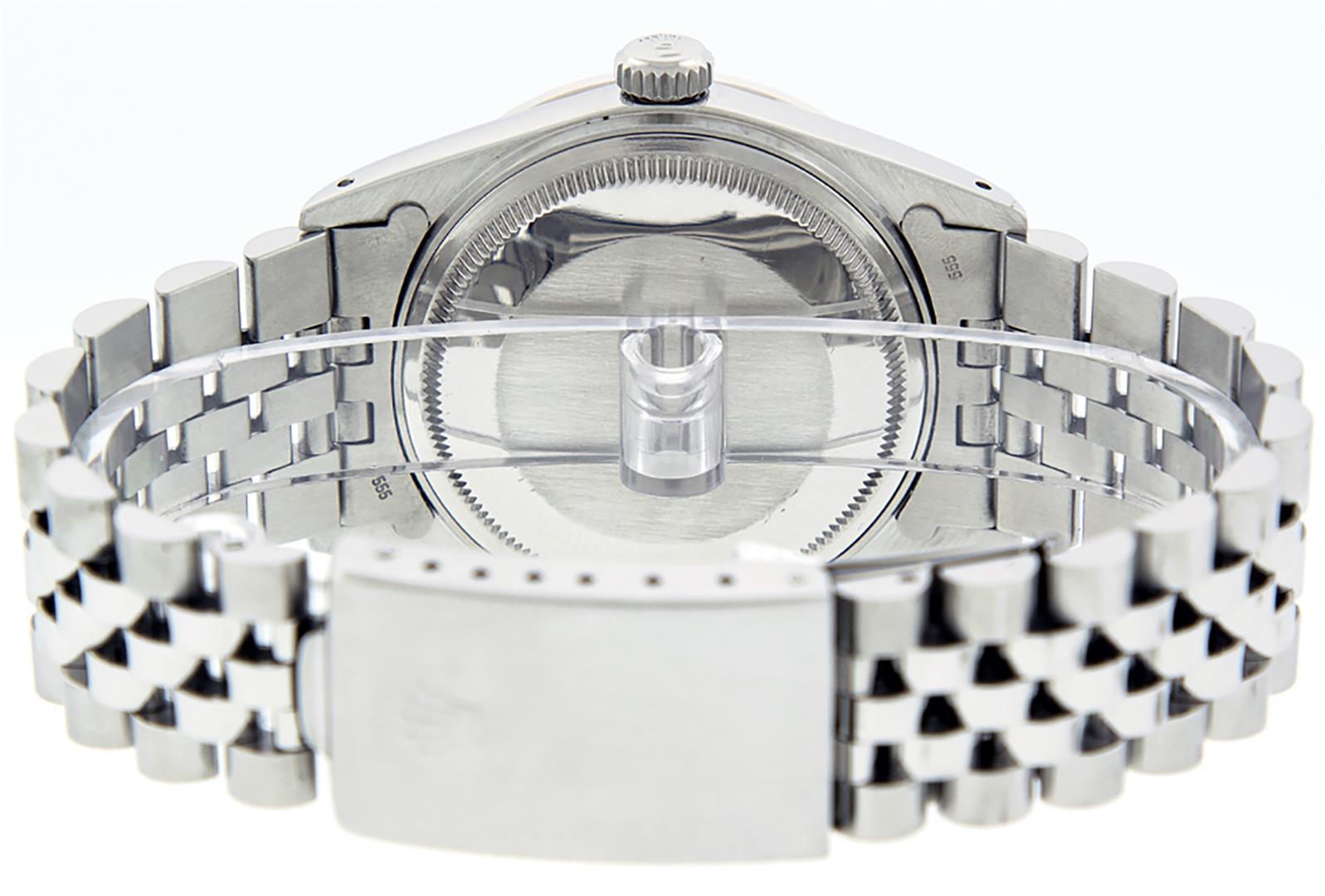 Rolex 36MM Stainless Steel Gray Diamond & White Gold Ruby Datejust Wristwatch
