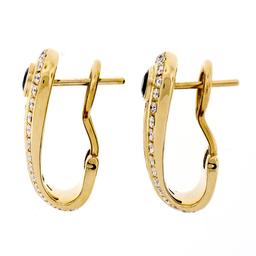 QUALITY Di Modolo 18K Yellow Gold 1.90 ctw Sapphire Diamond Huggie Cuff Earrings