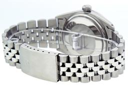 Rolex 36MM Stainless Steel Blue Vignette Diamond & Sapphire Datejust Wristwatch