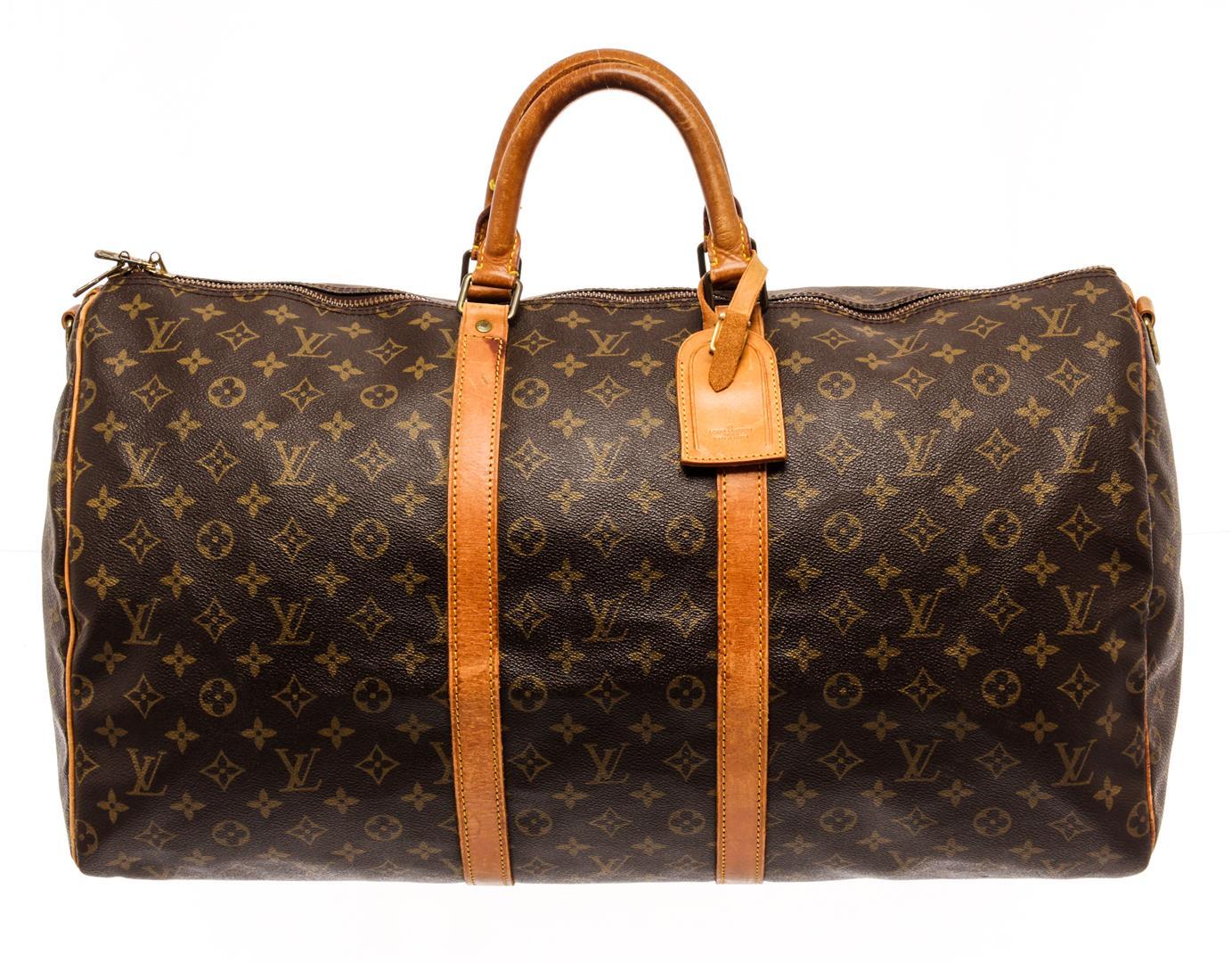 Louis Vuitton Brown Monogram Canvas Keepall Bandouliere 50 Travel Bag