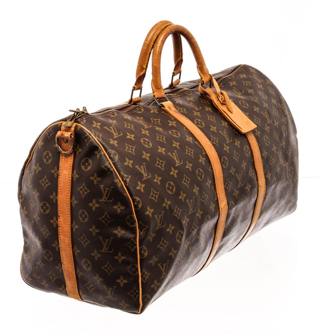 Louis Vuitton Brown Monogram Canvas Keepall Bandouliere 50 Travel Bag