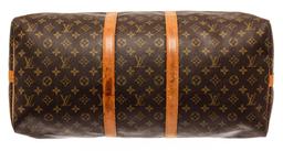 Louis Vuitton Brown Monogram Canvas Keepall Bandouliere 50 Travel Bag