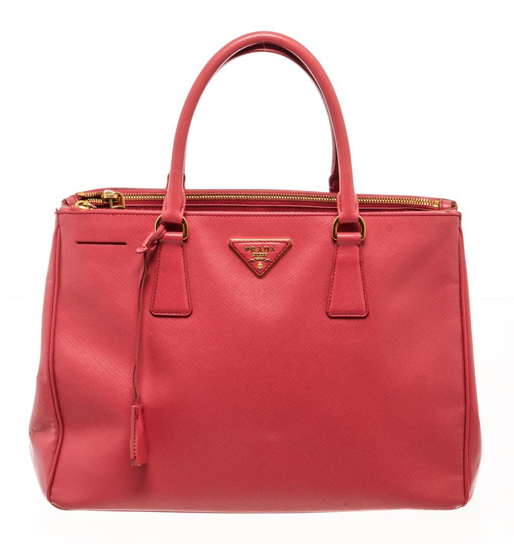 Prada Pink Saffiano Leather Galleria Shoulder Bag