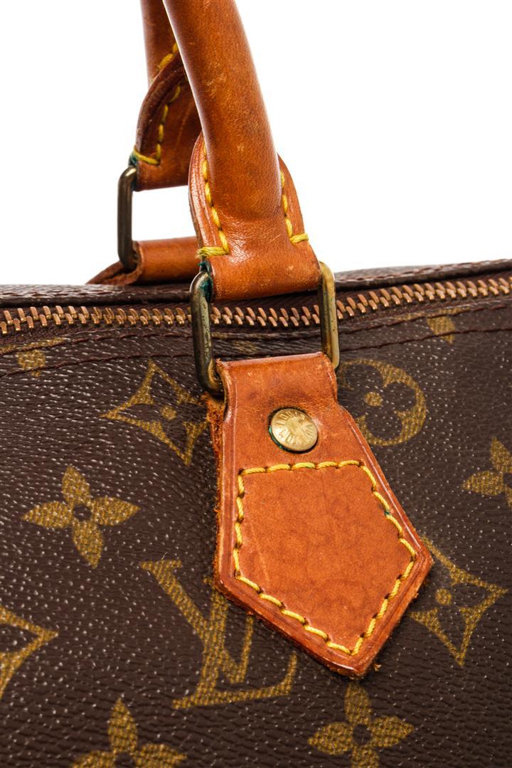 Louis Vuitton Brown Monogram Leather Speedy 30 Satchel Bag