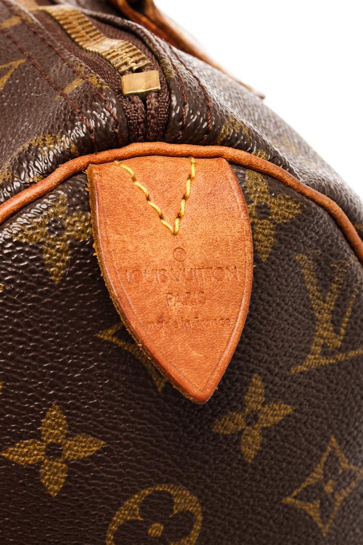 Louis Vuitton Brown Monogram Leather Speedy 30 Satchel Bag