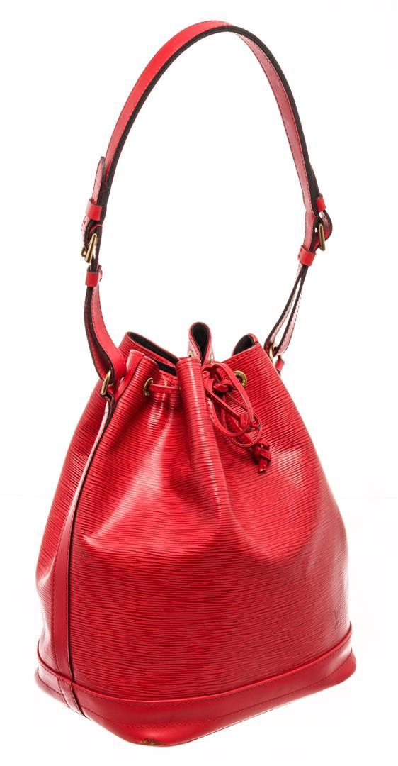 Louis Vuitton Red Epi Leather Noe Shoulder Bag