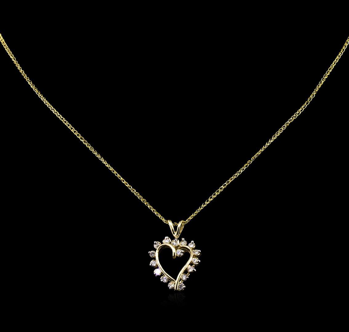 0.72 ctw Diamond Pendant With Chain - 14KT Yellow Gold