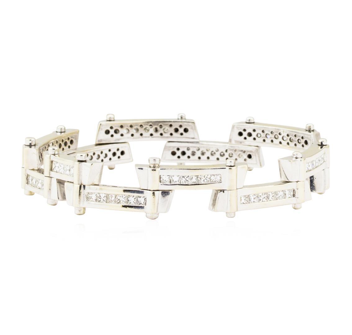 7.75 ctw Diamond Staggered Bar Bracelet - 18KT White Gold