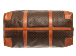 Celine Brown Macadam Pattern Logo Embossed Big Boston Bag