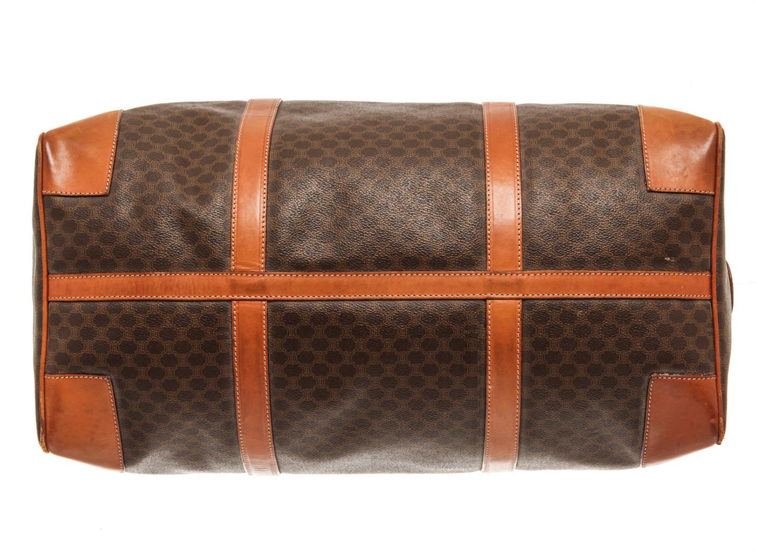 Celine Brown Macadam Pattern Logo Embossed Big Boston Bag