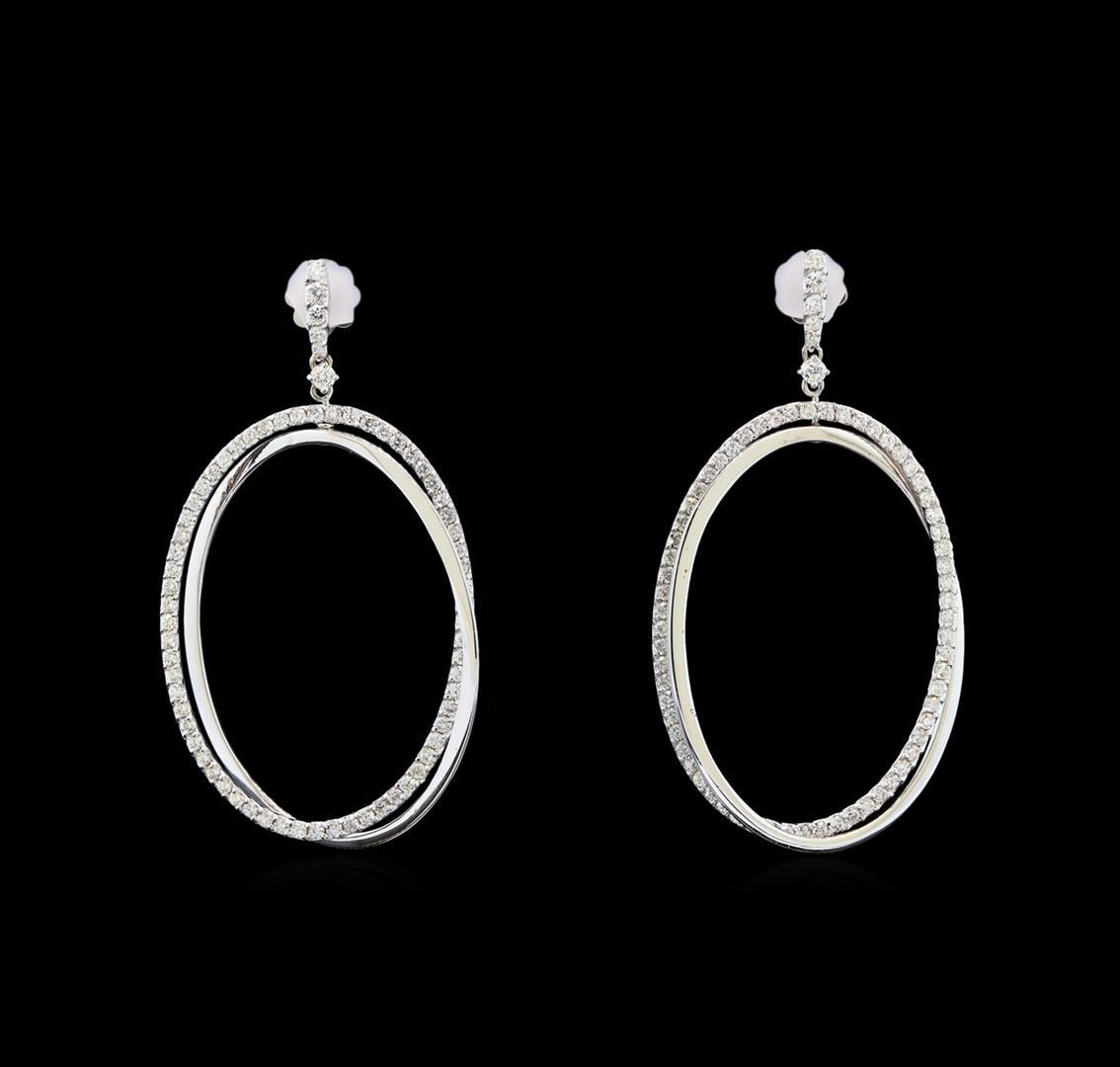 14KT White Gold 1.16 ctw Diamond Earrings