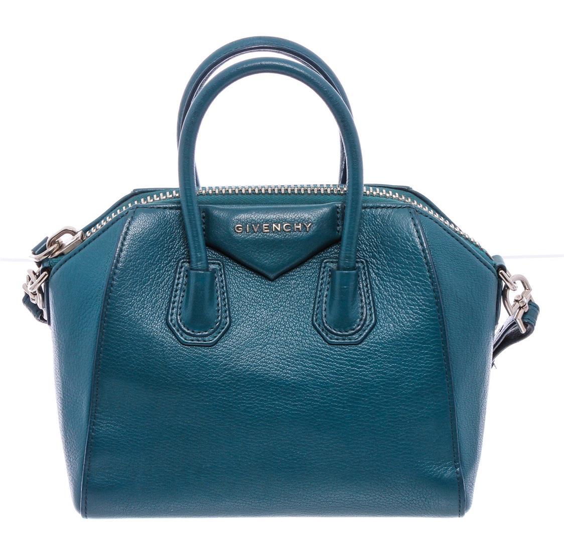 Givenchy Blue Grained Leather Mini Antigona Tote Bag