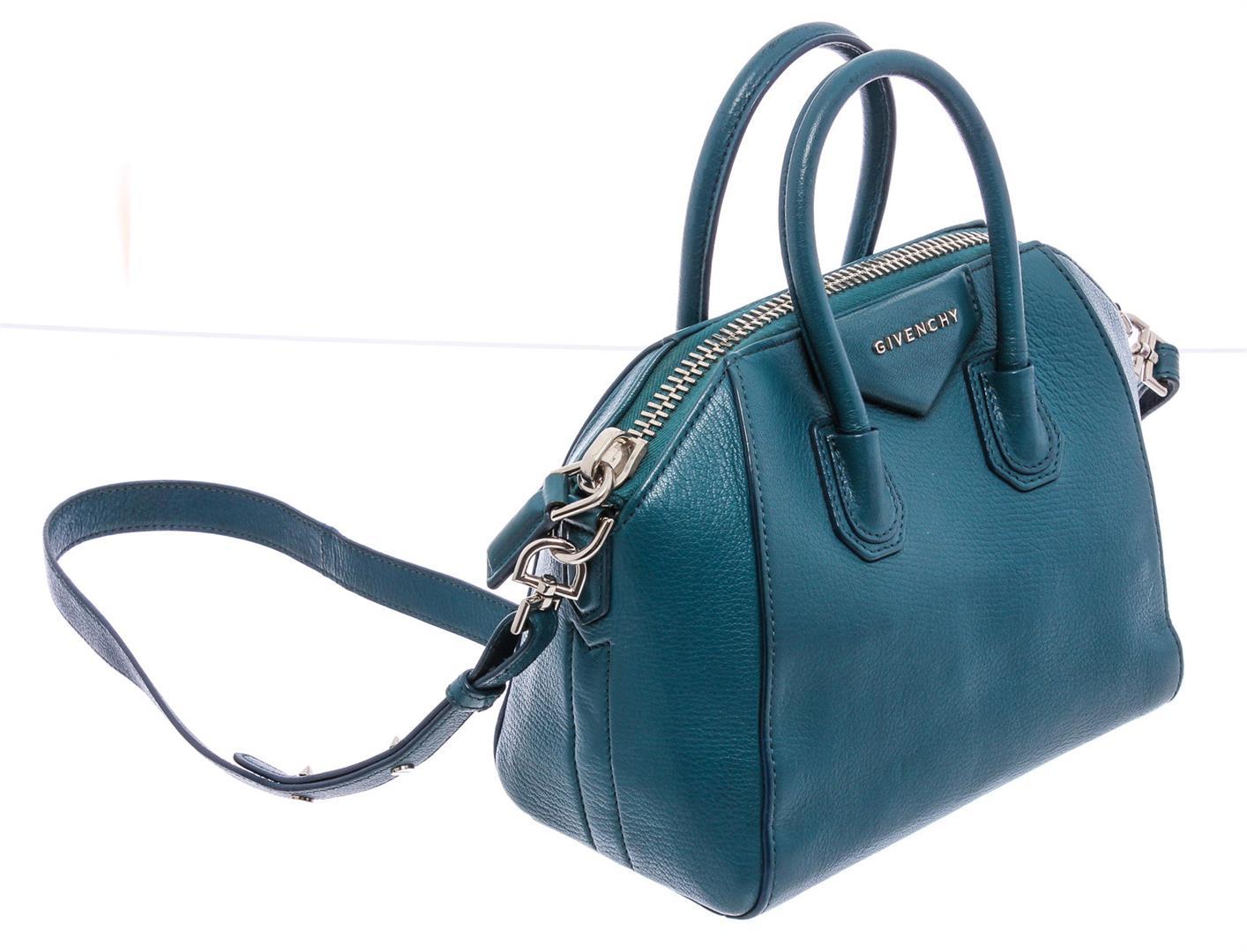 Givenchy Blue Grained Leather Mini Antigona Tote Bag