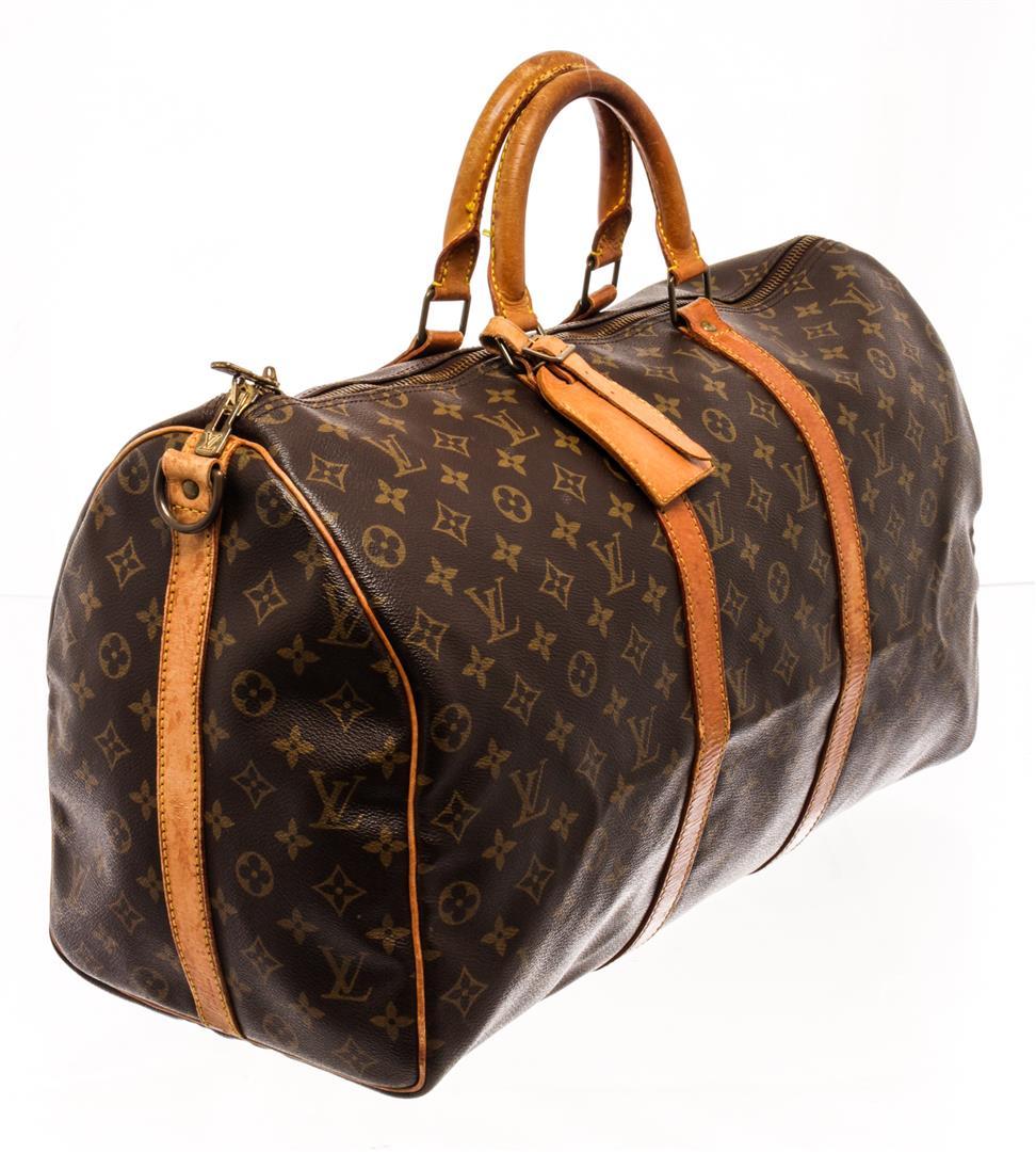 Louis Vuitton Brown Monogram Canvas Keepall Bandouliere 50 Travel Bag